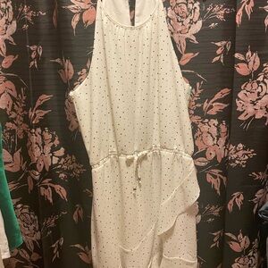 Shilla Dress Elegant White Polka Dot